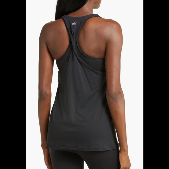 ALO Yoga Don't Get It Twisted Tank Size M *Black* - Picture 3 of 10